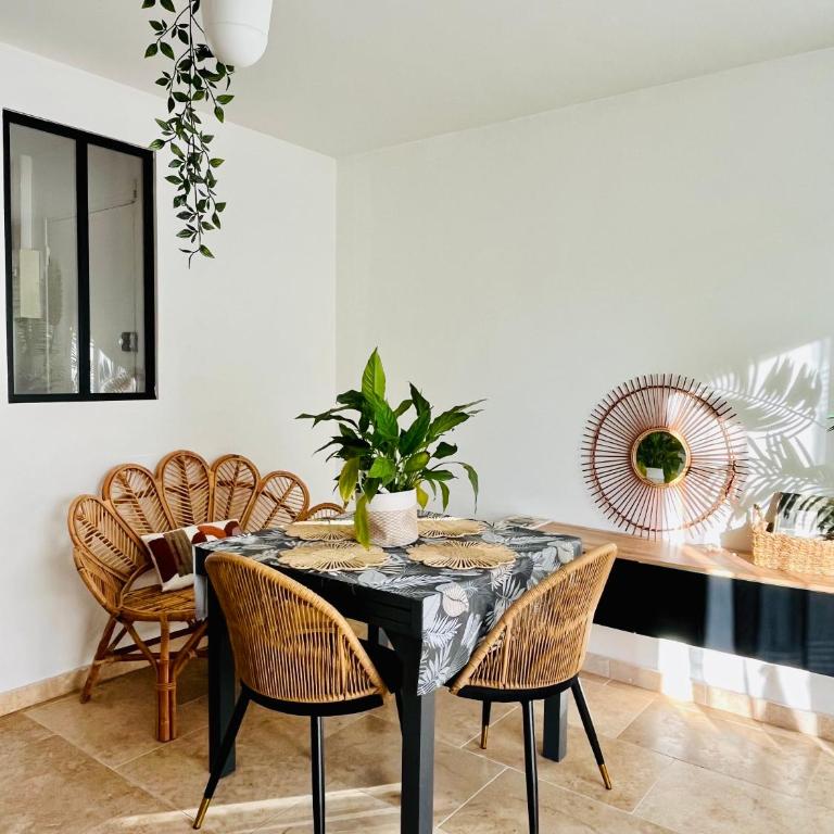 Cocon jungle bohème climatisé à 12 min de la mer - Stationnement privatif gratuit - WIFI - Apartamento de 1 dormitorio - 5