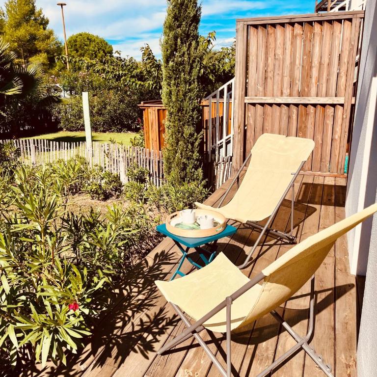 AGENCE JF IMMO -Belle villa climatisee 6 pers proche plage solarium piscine collective- V0755 - Villa 2 Chambres - 24