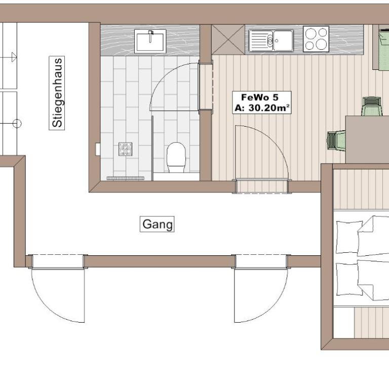 Boderhof Apartments - Apartment mit 1 Schlafzimmer und Balkon - 7
