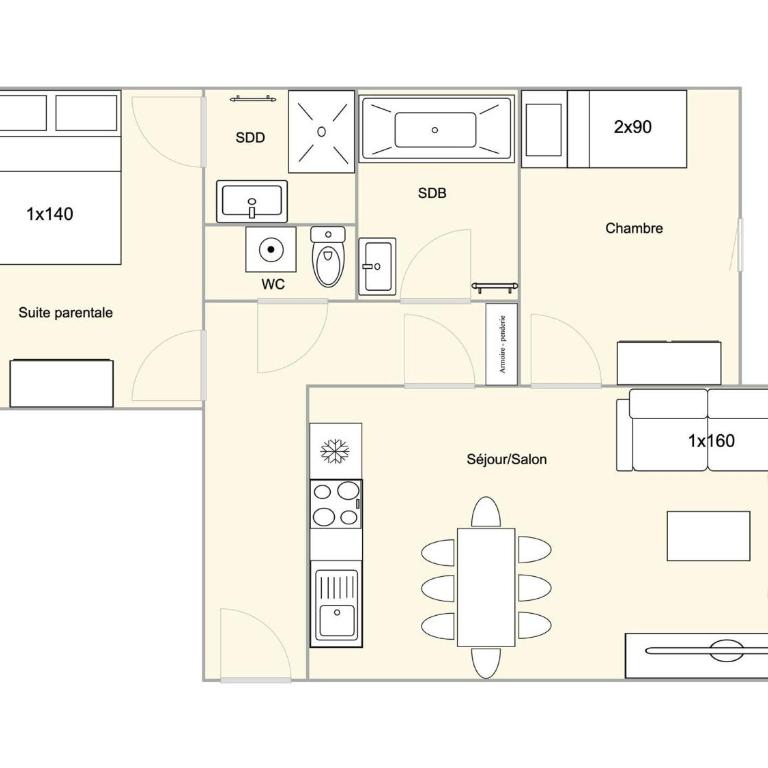 Confort et détente : App. 3 pièces Les Saisies 6 pers. - Appartement 2 Chambres - 21