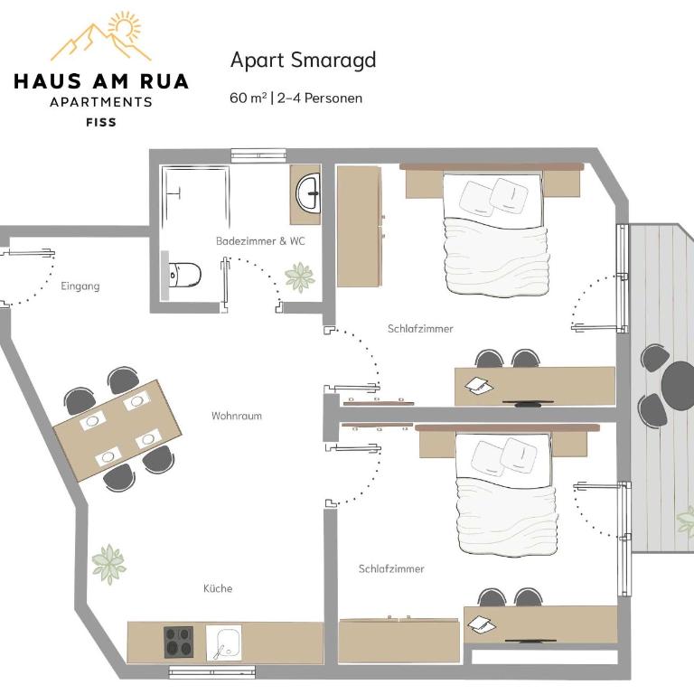 Haus am Rua - Appartamento con 2 Camere da Letto e Balcone - 7