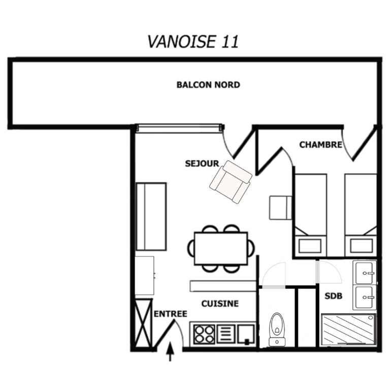 Appartement à Méribel, Quartier Calme, 2 Pièces, 4 Pers., Balcon - Appartement 1 Chambre - 22