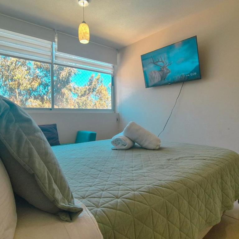 VR | Algarrobo Playa Mirasol 5PAX mar cerca, piscina, hermosa decoración, parking free - Three-Bedroom Apartment - 9