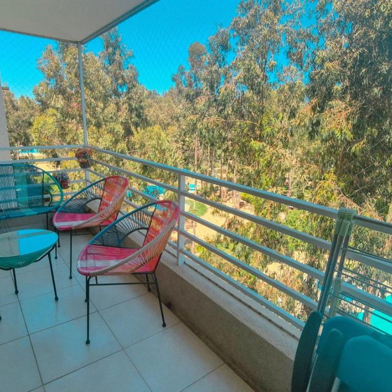 VR | Algarrobo Playa Mirasol 5PAX mar cerca, piscina, hermosa decoración, parking free - Three-Bedroom Apartment - 21