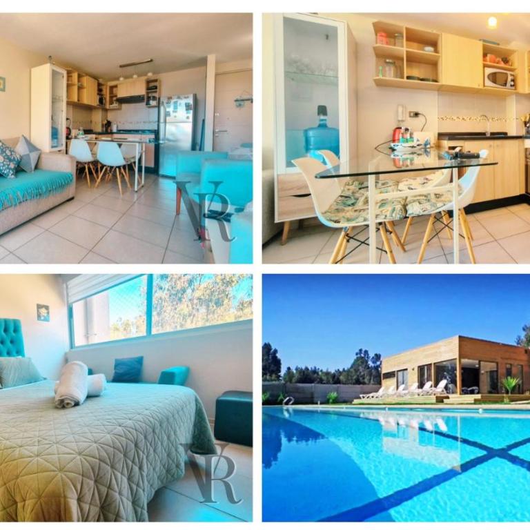 VR | Algarrobo Playa Mirasol 5PAX mar cerca, piscina, hermosa decoración, parking free - Three-Bedroom Apartment - 2
