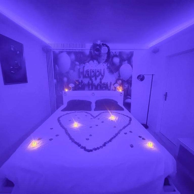 Loveroom de luxe avec jacuzzi sauna vapeur écran 300 cm - One-Bedroom Apartment - 42