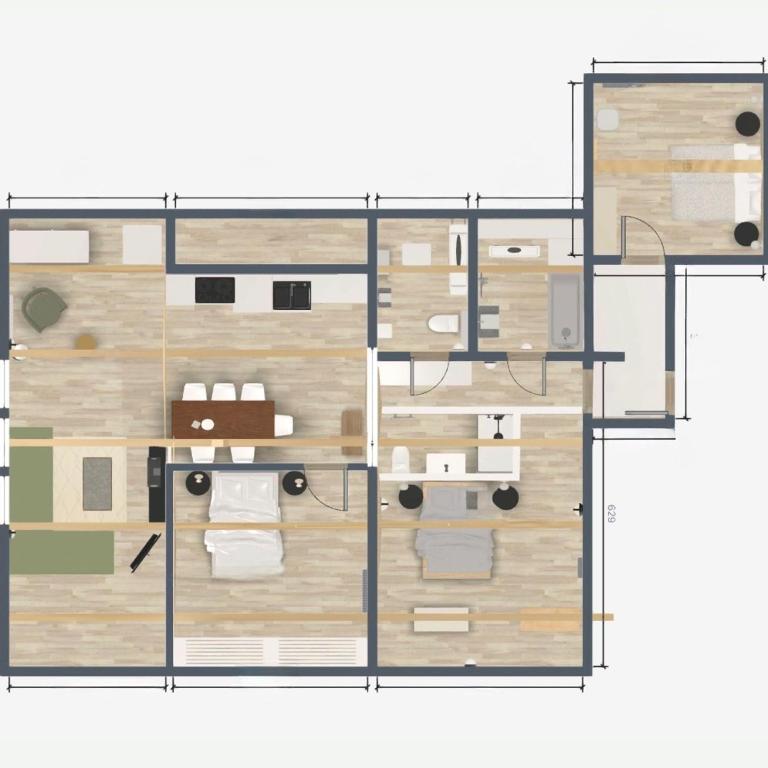 Esprit chalet, grand appartement neuf avec poêle à bois - Appartement 3 Chambres - 25