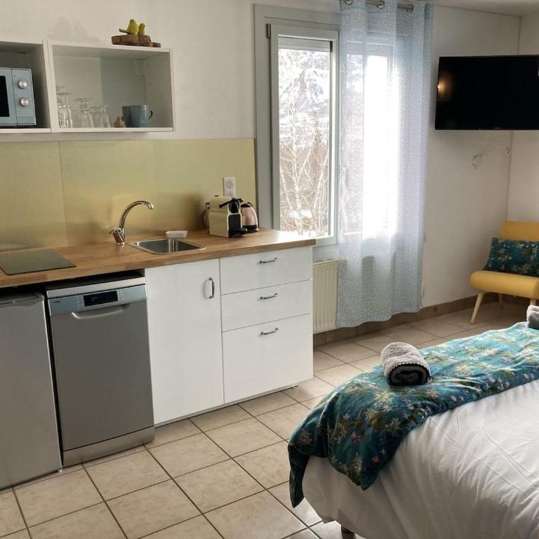 "La Combe Fleurie" Appartements & Chambres - Studio avec Vue sur Jardin - 1
