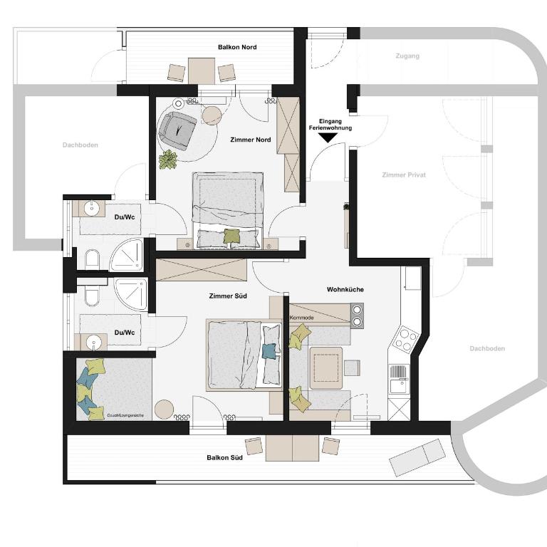 Haus Vallazza - Apartment mit 2 Schlafzimmern - 11