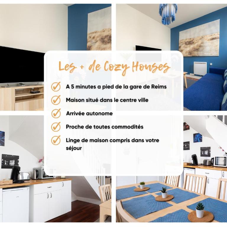 Blue House - Parking - Maison Centre Ville Reims - Proche Gare - Haus mit 2 Schlafzimmern - 23