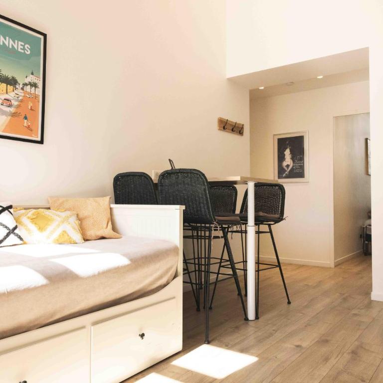 T2 Cozy Cannes 4 people Near Suquet - Deluxe Apartment mit 1 Schlafzimmer und Gartenblick - 3