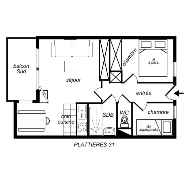 Appartement rénové 2 pièces cabine, Méribel, animaux admis - FR-1-182-98 - Appartement (5 Adultes) - 25