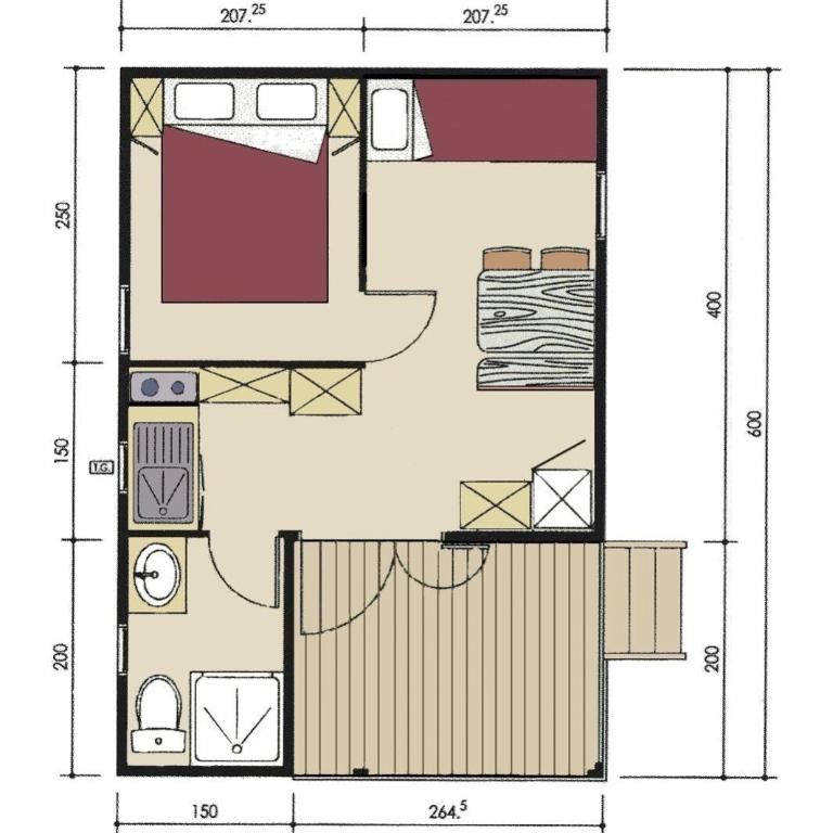 Camping Golfo Di Sogno - Chalet 1 Chambre (2 Adultes) sans Climatisation - 1