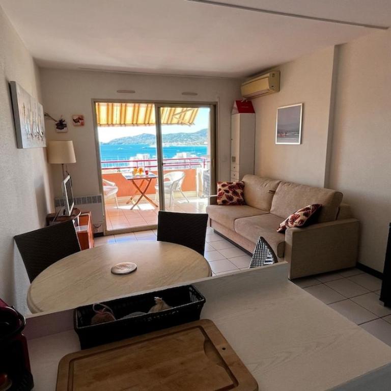 Grand studio 28m2 terrasse vue mer 180 - Plein Sud - Piscine - clim - Parking - Appartement 1 Chambre de Luxe - Vue sur Port - 31
