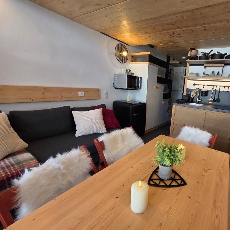Arcs 1800: 5/6 people Ski Studio view Mont Blanc - Appartamento con 1 Camera da Letto - 56