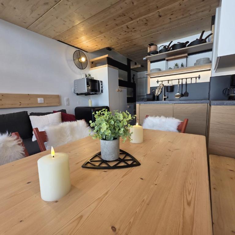 Arcs 1800: 5/6 people Ski Studio view Mont Blanc - Appartamento con 1 Camera da Letto - 78