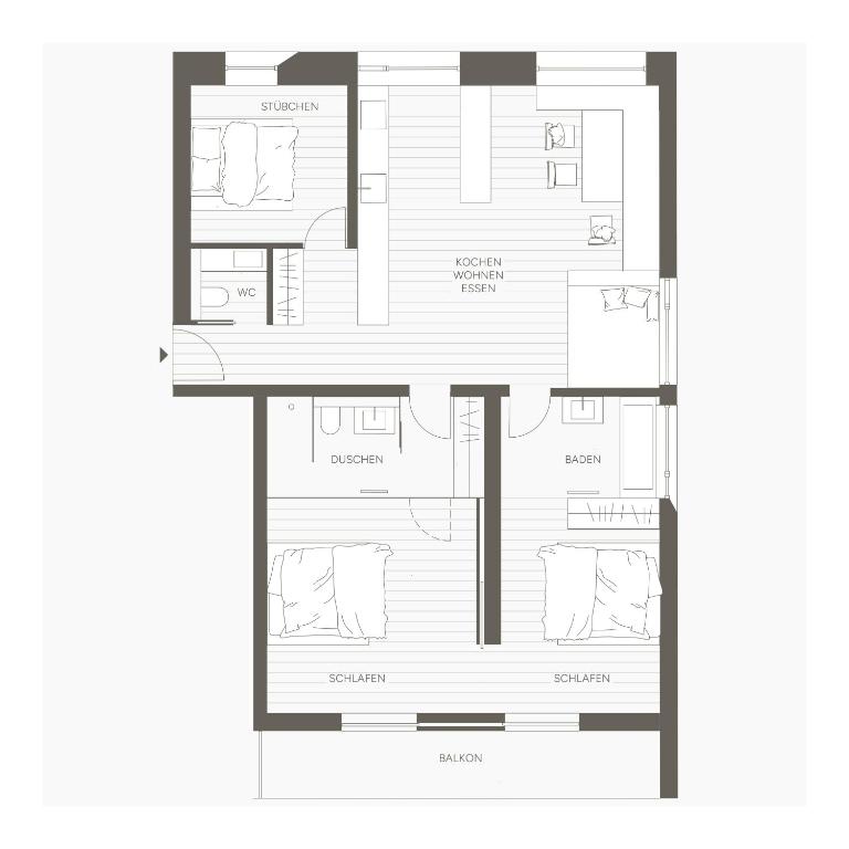 Sonnenbichl Ferienwohnungen - Apartment mit 3 Schlafzimmern und Balkon - 13