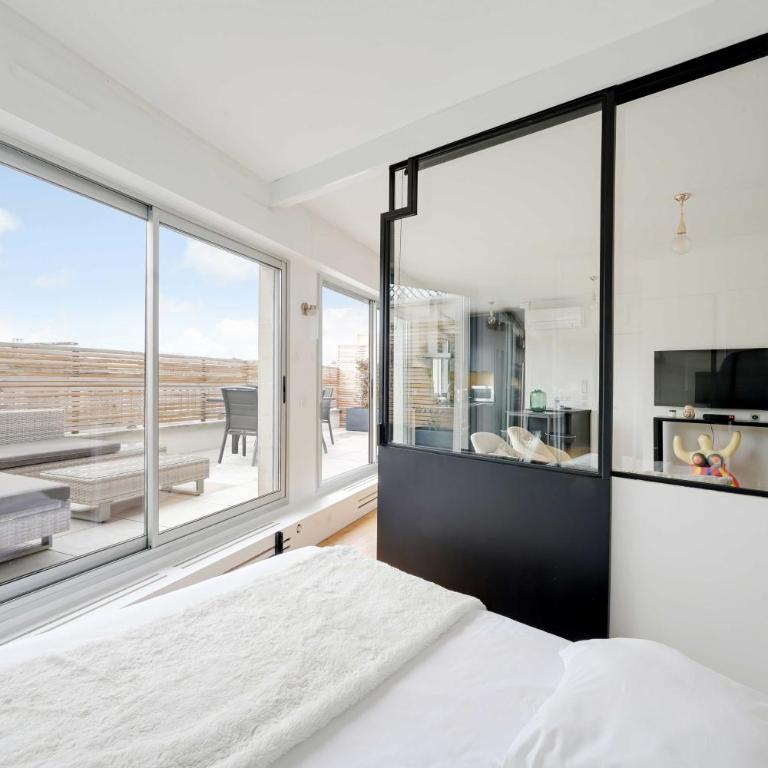 A C 2P apartment with terrace and view of Paris - Appartement 1 Chambre - 7