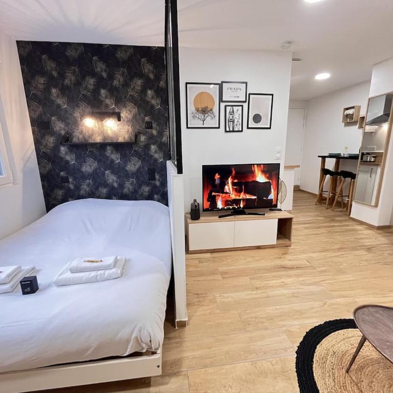 Paris 24 - Studio calme, cosy proche centre Reims - Appartement 1 Chambre - 10