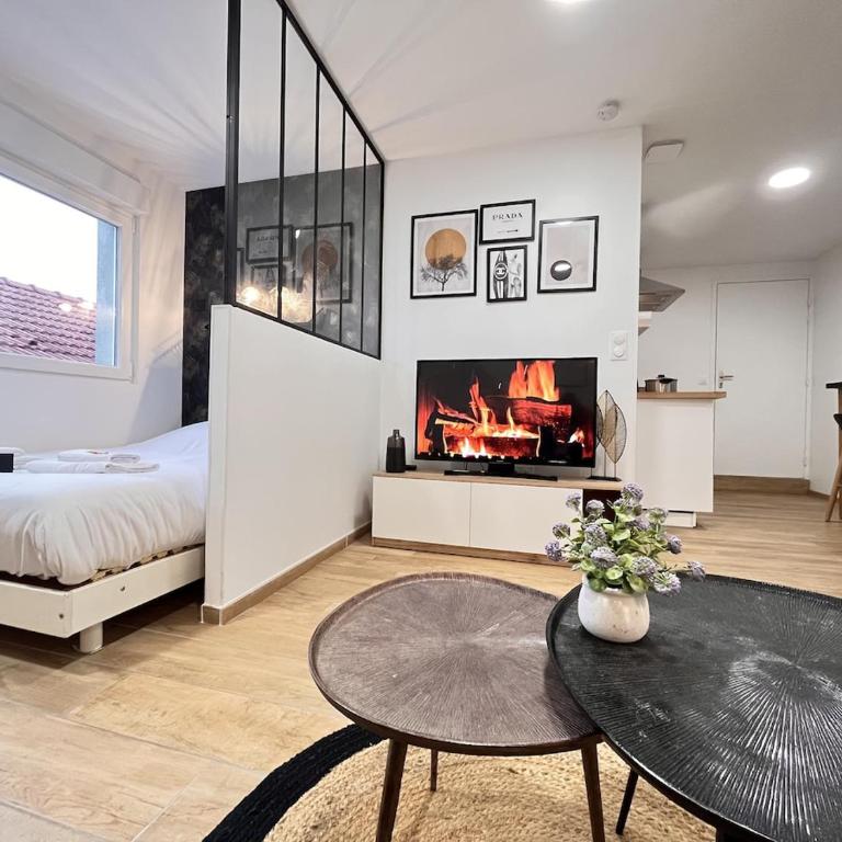 Paris 24 - Studio calme, cosy proche centre Reims - Appartement 1 Chambre - 14