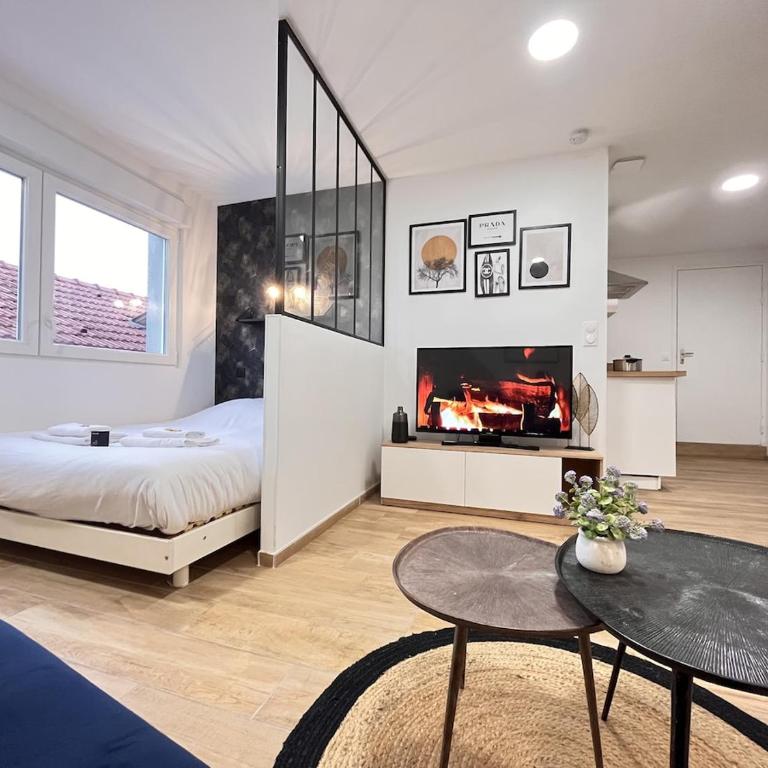 Paris 24 - Studio calme, cosy proche centre Reims - Appartement 1 Chambre - 18