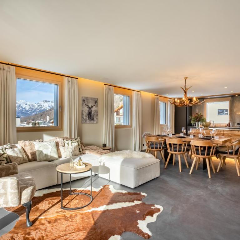 A&Y Signature Lodge St Moritz Pontresina Spa - Apartment mit 3 Schlafzimmern und Bergblick - 3