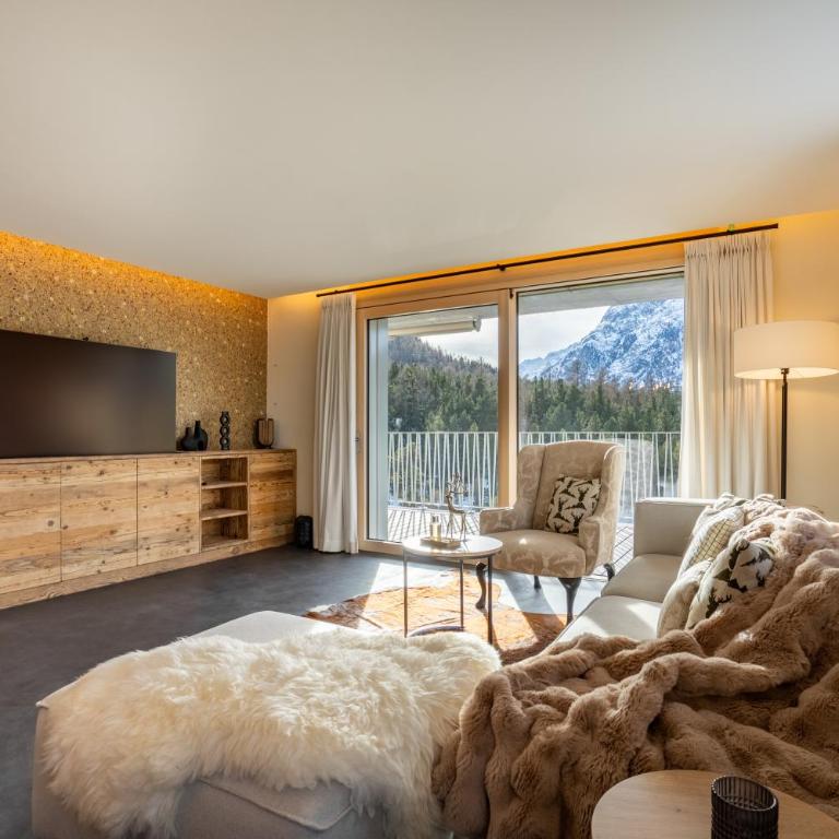 A&Y Signature Lodge St Moritz Pontresina Spa - Apartment mit 3 Schlafzimmern und Bergblick - 9