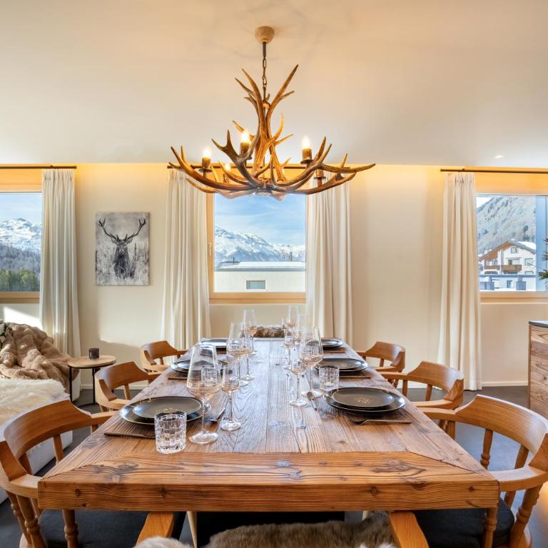 A&Y Signature Lodge St Moritz Pontresina Spa - Apartment mit 3 Schlafzimmern und Bergblick - 58