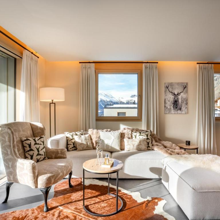 A&Y Signature Lodge St Moritz Pontresina Spa - Apartment mit 3 Schlafzimmern und Bergblick - 55