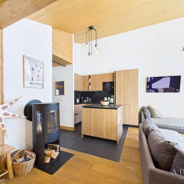 Superbe Apt 5P au Centre, 200m des Pistes, 3 SDB, Mezzanine, Balcon Sud, Parking, WiFi - FR-1-398-656 - Apartment - 3