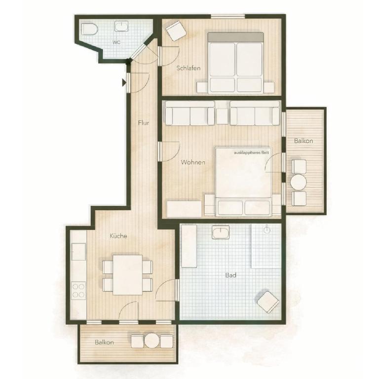 Haus Marienblick - Apartment mit 2 Schlafzimmern - 3