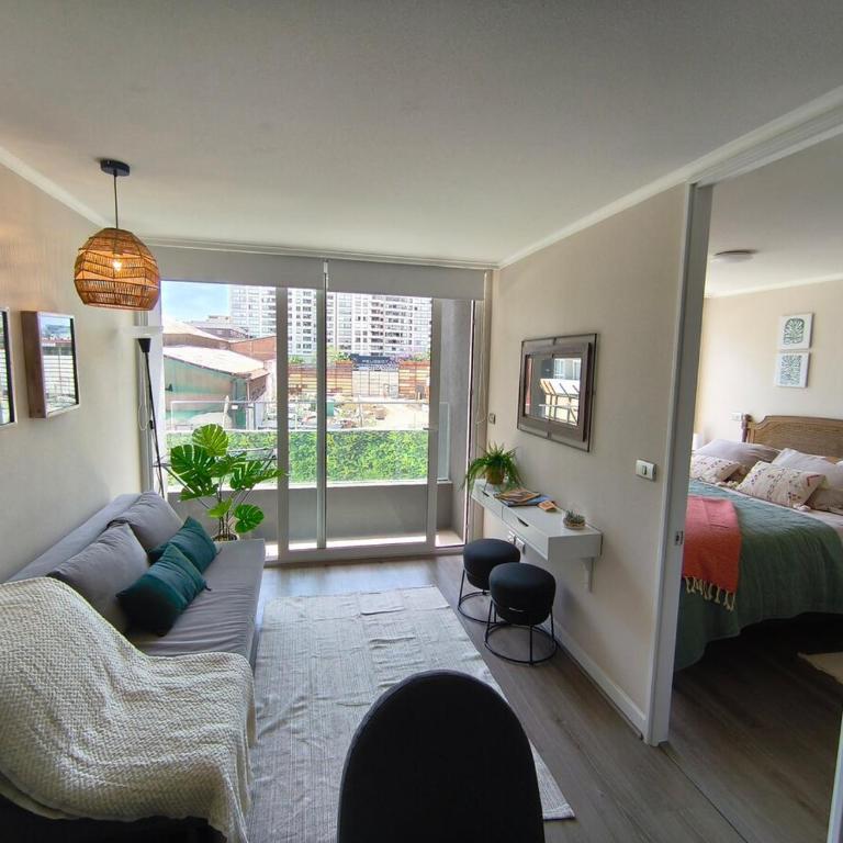 Moderno departamento en Ñuñoa con cama King, internet rápido y piscina - One-Bedroom Apartment - 16