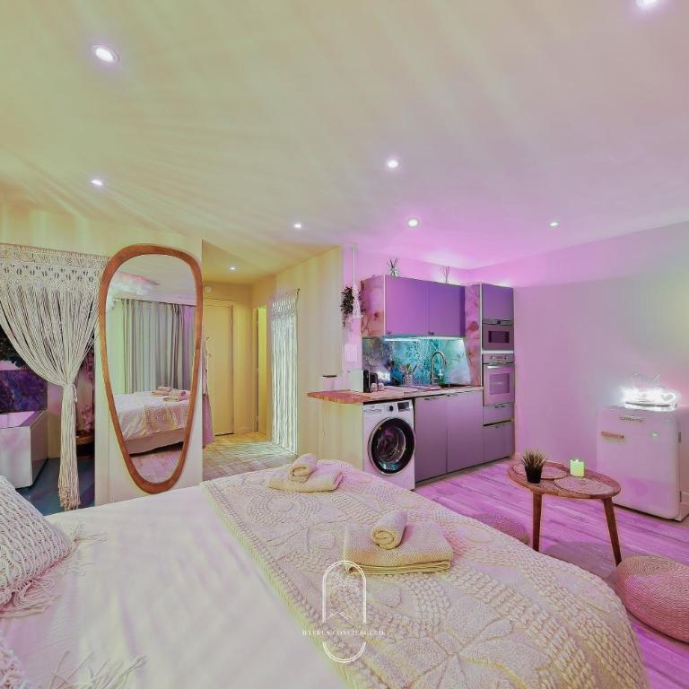 Bali Love Room Jacuzzi Balnéo Home cinéma - Apartment mit 1 Schlafzimmer - 17