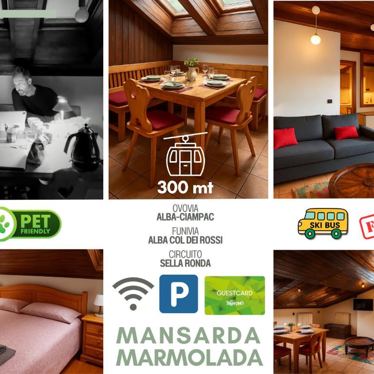 Mansarda Marmolada Canazei, parking, ski slopes 300m - Appartamento con 2 Camere da Letto - 1