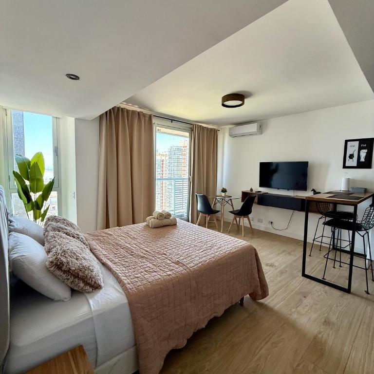 MarDelSuites - Studio Moderno Premium Piso 14 - Vista al Mar, Pileta, Cochera, AC, 2min Playa - Studio Apartment with Sea View - 40