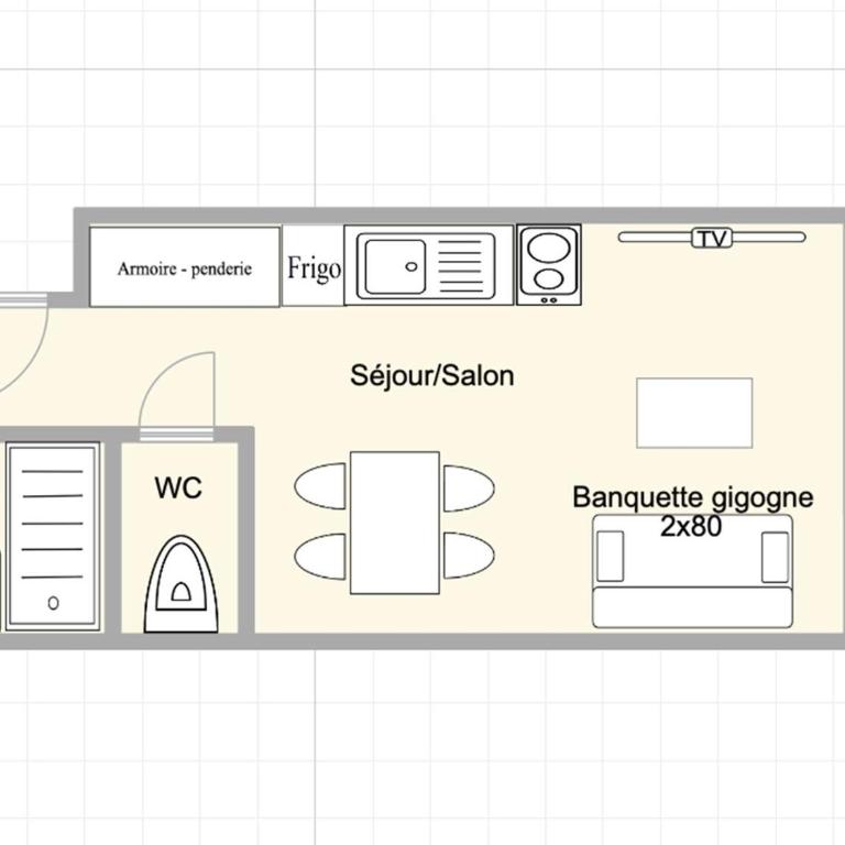 Studio cabine rénové aux Saisies pour 4 pers, terrasse - One-Bedroom Apartment - 3