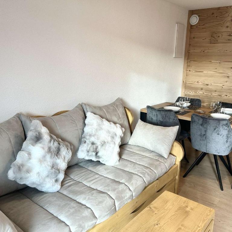 Studio cabine rénové aux Saisies pour 4 pers, terrasse - One-Bedroom Apartment - 15