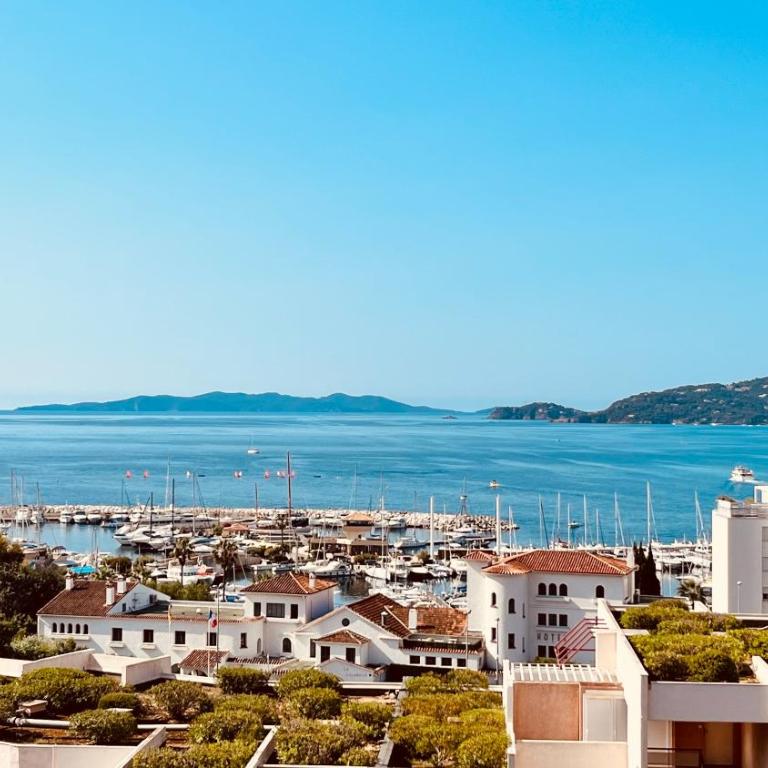 Grand studio 28m2 terrasse vue mer 180 - Plein Sud - Piscine - clim - Parking - Appartement 1 Chambre de Luxe - Vue sur Port - 15