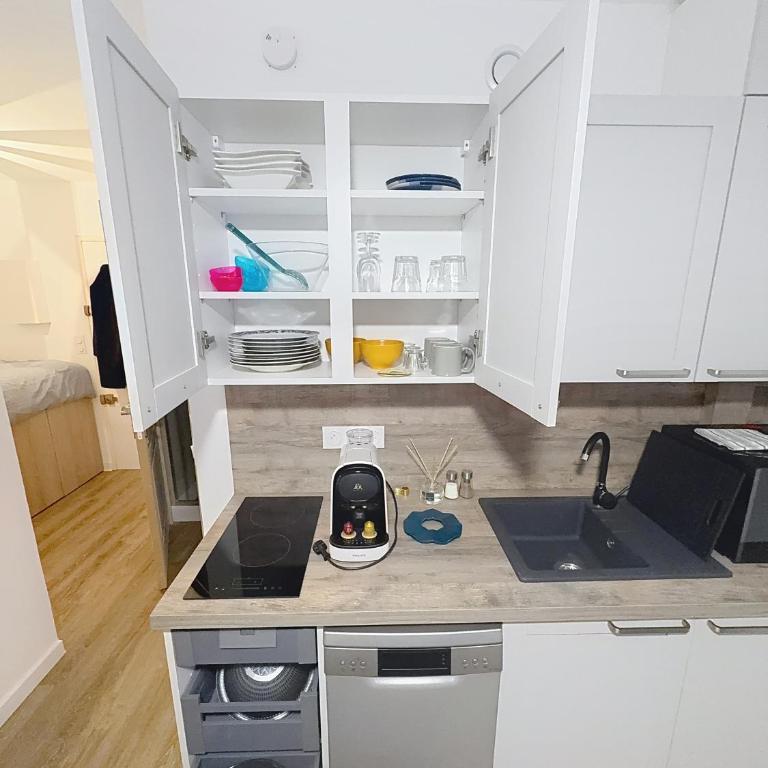 Studio avec canapé lit 2 places dans pièce de vie et lit une place dans coin nuit - Apartment mit 1 Schlafzimmer - 30