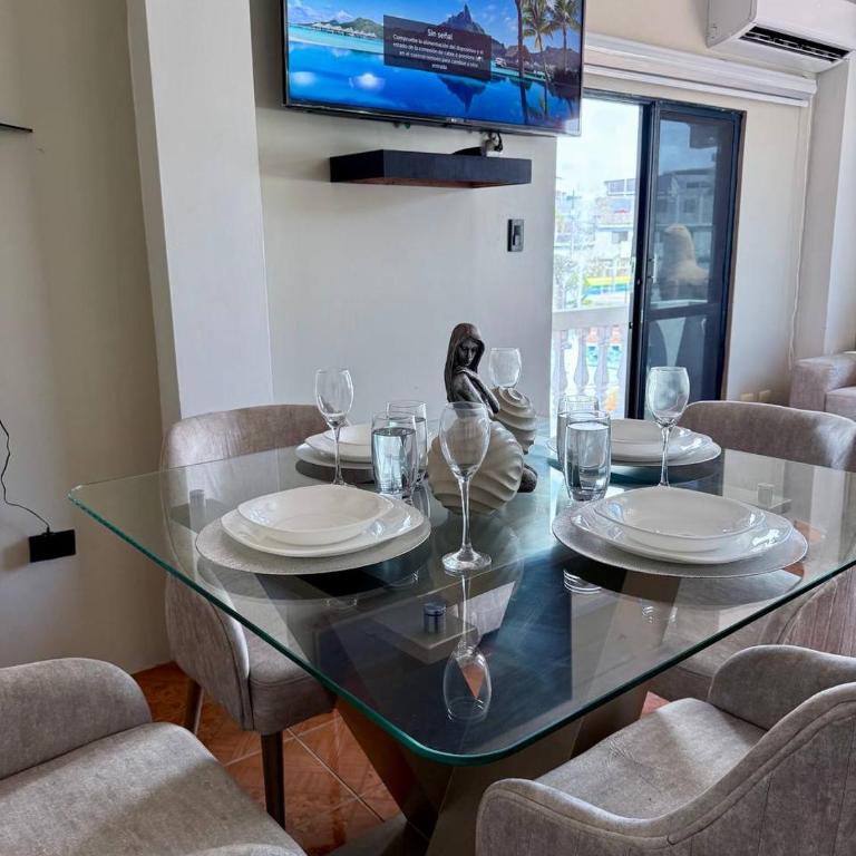 Almar departamento completo con balcon 2 habitaciones AC - WIFI Starlink - 2 baños completos con AGUA CALIENTE - Two-Bedroom Apartment with Harbor View - 16