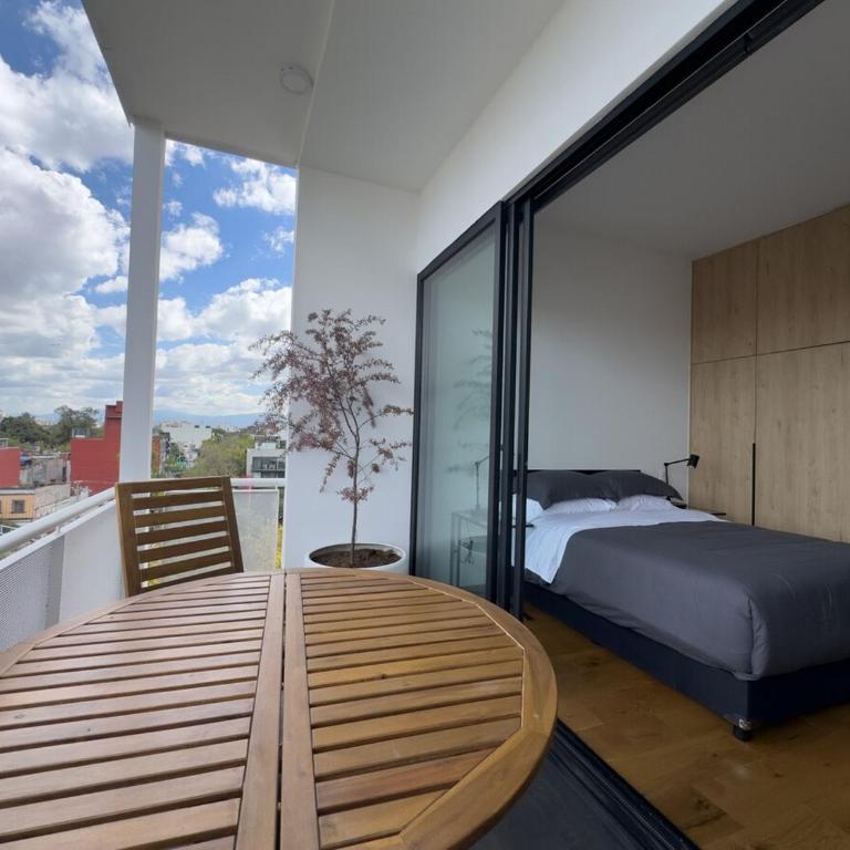 Roma-Condesa · Terraza privada + Queen · A/C - One-Bedroom Apartment - 12