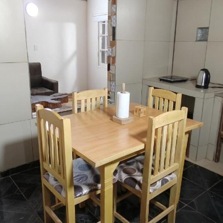 Amplio departamento amoblado 4 a 6 personas con cochera piscina Internet satelital, seguridad, zona comercial las 24hs a 2 cuadras de la Shell barrio las leñas - Apartamento de 1 dormitorio - 4