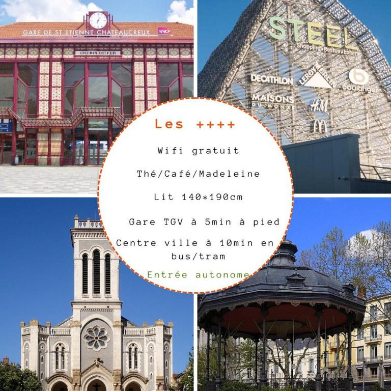 Zeus de Saint-Etienne- Elegant T2 TGV à 5min - Appartamento con 1 Camera da Letto - 5