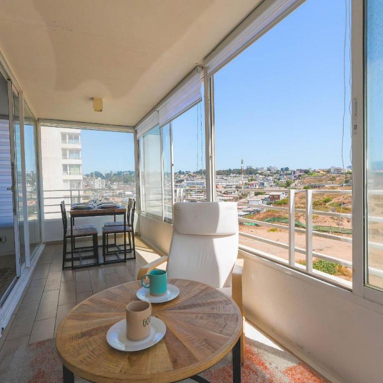 VR |4PAX|Piscina Temperada | Concón| parking free - One-Bedroom Apartment - 9