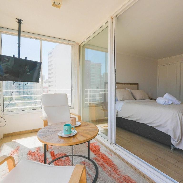 VR |4PAX|Piscina Temperada | Concón| parking free - One-Bedroom Apartment - 11