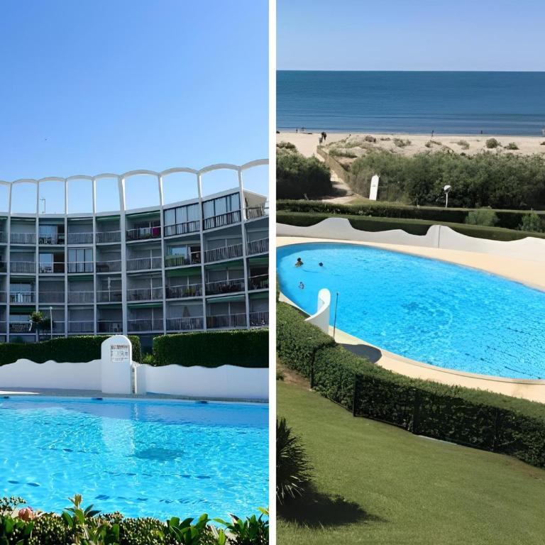 Studio 4 pers, 1ère ligne, Piscine, Vue mer latérale - Apartamento Estudio con vistas al mar - 1