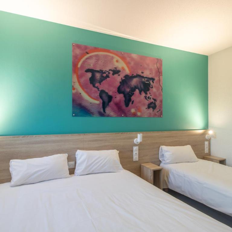Kyriad ECO - Narbonne Sud - Chambre Triple avec 1 Lit Simple, 1 Lit Double, Connexion Wi-Fi Gratuite, Climatisation et Douche - 9
