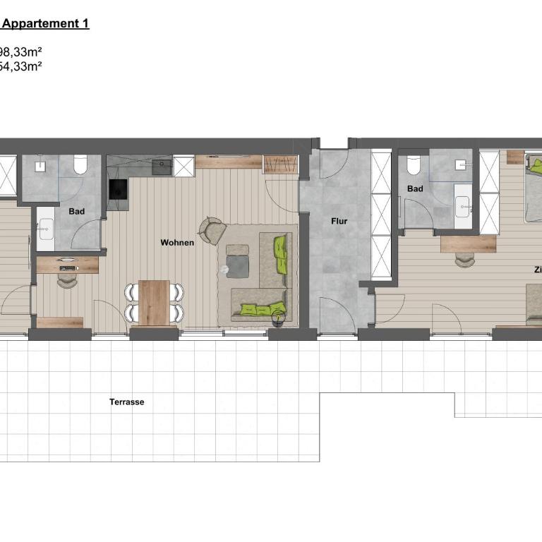 by franz - Alpine Apartments in Kirchberg - Deluxe Apartment mit 2 Schlafzimmern und Gartenblick - 1