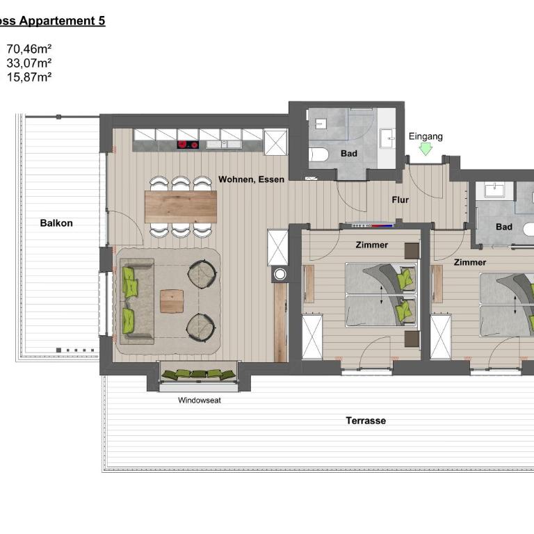 by franz - Alpine Apartments in Kirchberg - Superior Apartment mit 2 Schlafzimmern - 2