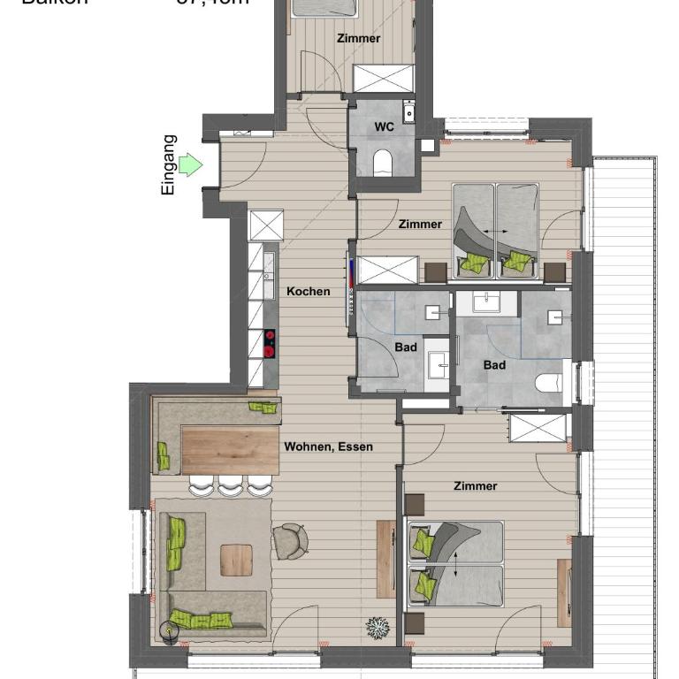 by franz - Alpine Apartments in Kirchberg - Penthouse-Apartment - 2